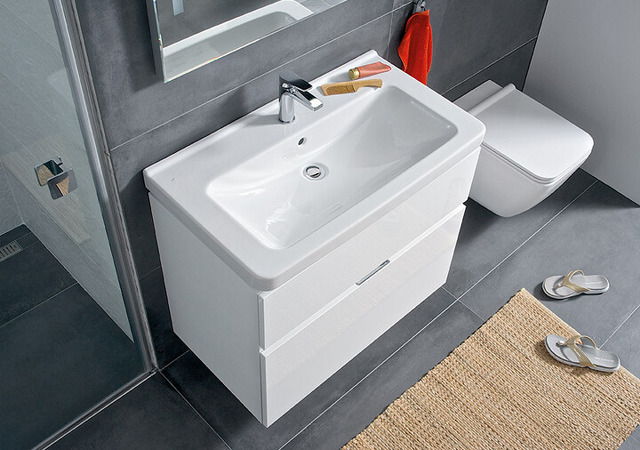 Skříňka pod umyvadlo 850 mm, 1-2 zásuvky Cubito pure Bílá H40J4263015001