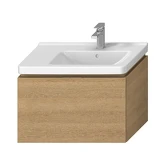 Skříňka pod asymetrické umyvadlo 750x450 mm, 1-2 zásuvky Cubito pure Bílá H40J4253015001 náhledová fotka produktu