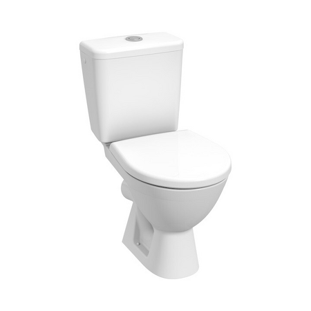 Kombiklozet, šikmý odpad Lyra Plus Bílá/s armaturou Dual Flush, boční napouštění H8263840002413