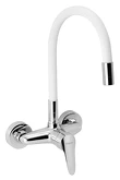 Dřezová baterie s elastickým ramenem 150mm, bílá-chrom náhledová fotka produktu
