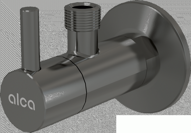 Ventil rohový s filtrem 1/2"×3/8", GUN METAL-lesk