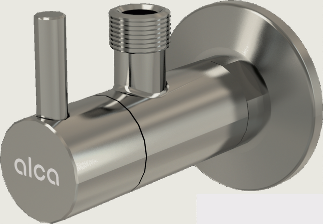 Ventil rohový s filtrem 1/2"×3/8", NICKEL-lesk