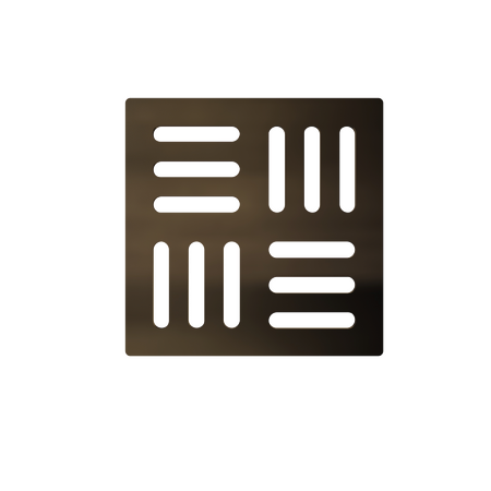 Designová mřížka 102×102 mm bronz-antic