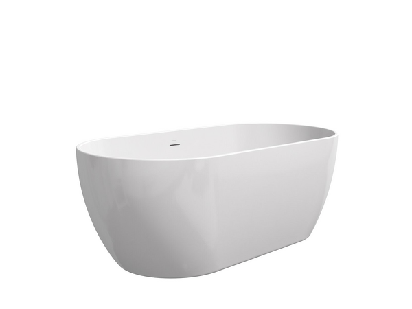 Vana FREEDOM O 169x80 snowwhite, krytka přepadu a odtoku černá