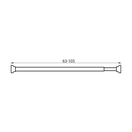Teleskopická rozpěrná tyč 63-105cm, bílá