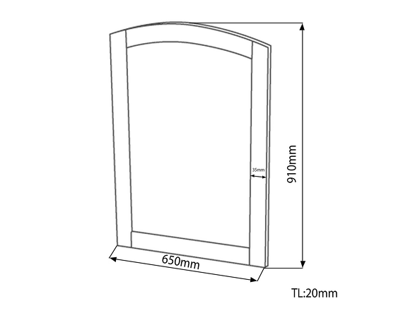 RETRO zrcadlo 650x910mm, starobílá