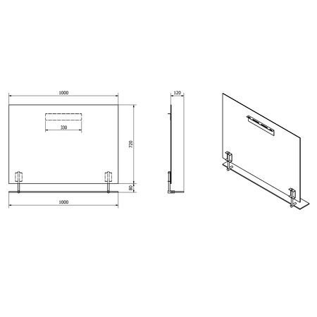WEGA zrcadlo 1000x800mm, s policí