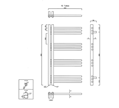 UBC (SAPHO)VZR2 DORLION otop.těleso 500x900mm,CR