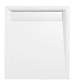 VARESA sprchová vanička z litého mramoru se záklopem, obdélník 90x80x4cm, bílá náhledová fotka produktu