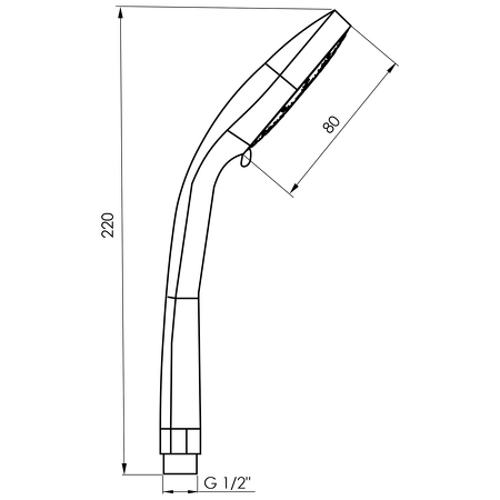 Ruční masážní sprcha, 5 režimů sprchování, průměr 80mm, ABS/chrom