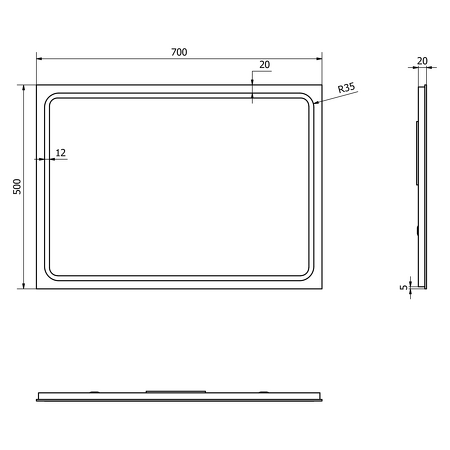 GEMINI LED podsvícené zrcadlo 500x700mm