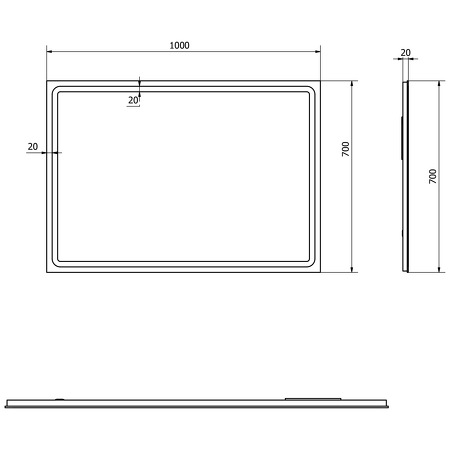 GEMINI LED podsvícené zrcadlo 1000x700mm