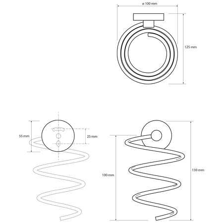 X-ROUND držák fénu, spirálový, chrom