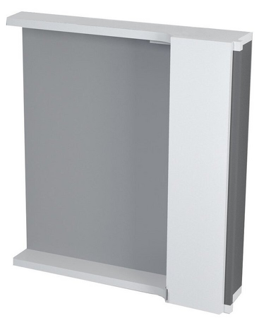 PULSE galerka s LED osvětlením 2 x 3W, 75x80x17 cm, pravá, bílá/antracit