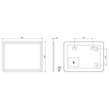 NYX LED podsvícené zrcadlo 600x800mm