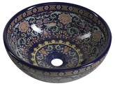 PRIORI keramické umyvadlo, průměr 41 cm, 15 cm, fialová s ornamenty náhledová fotka produktu