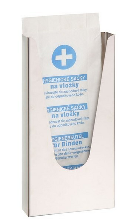 Zásobník na papírové sáčky HygBag, nerez lesk 120x240x30mm