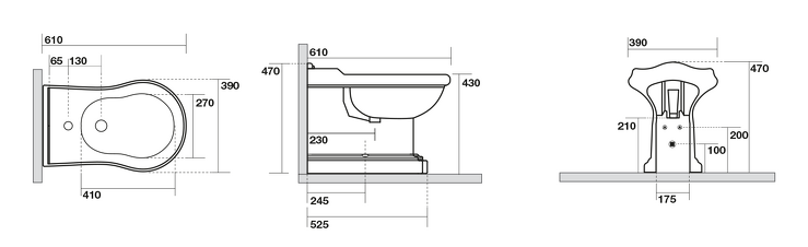 RETRO bidet 39x43x61cm