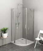ZOOM LINE čtvrtkruhová sprchová zástěna 900x900mm, čiré sklo, levá náhledová fotka produktu