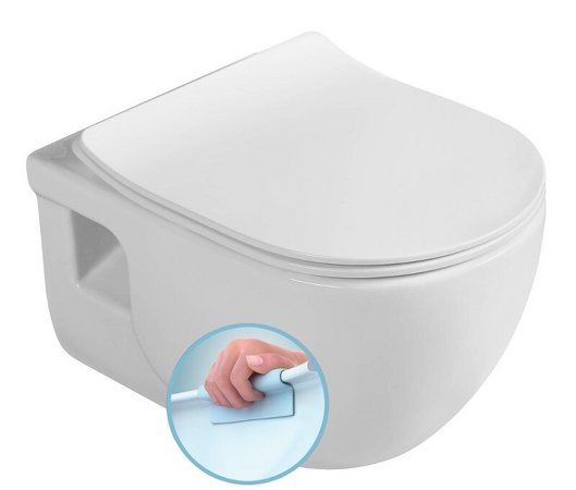 BRILLA závěsná WC mísa, Rimless, 36,5x53 cm, bílá
