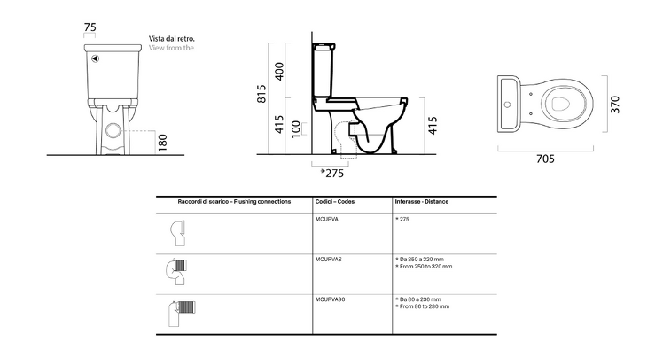 CLASSIC WC kombi, spodní/zadní odpad, bílá