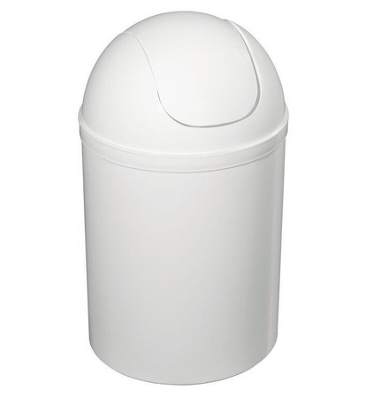 Odpadkový koš výklopný, 5l, plast, bílá