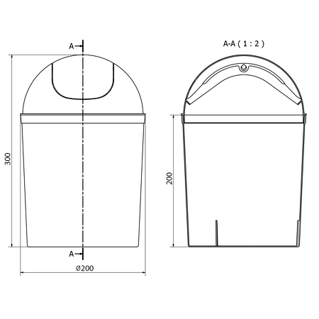Odpadkový koš výklopný, 5l, plast, bílá