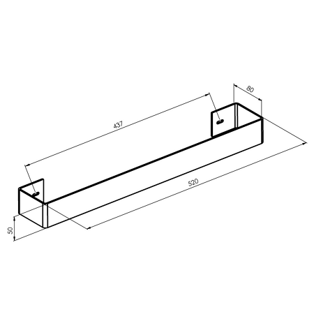TABELLA držák ručníků 520mm, broušený nerez