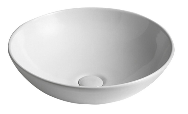 DIMP keramické umyvadlo, průměr 46 cm, na desku, bez přepadu