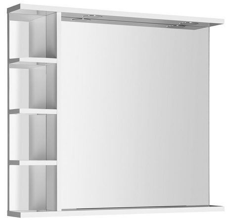 KORIN zrcadlo s LED osvětlením a poličkami 80x70x12cm
