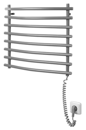 Elektrický sušák ručníků, 570x465 mm, 72 W, šedý hliník - metalíza (RAL9007)
