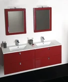 Koupelnový set MITRA 120, dvojumyvadlo, bordo náhledová fotka produktu