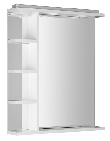 KORIN zrcadlo s LED osv.,zásuvky,poličky,60x70x12