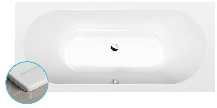 VIVA B SLIM obdélníková vana 185x80x47cm, bílá