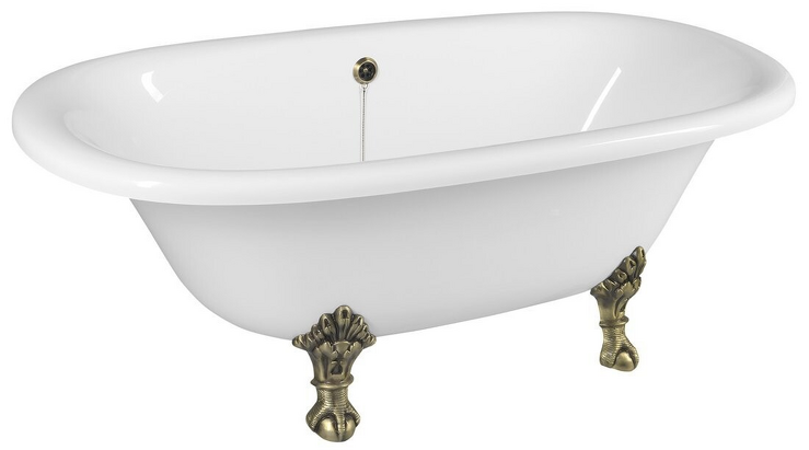 REGATA volně stojící vana 175x85x61cm, nohy bronz, bílá