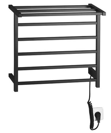 ELZOR elektrický sušák ručníků 500x470mm, 60W, černá mat