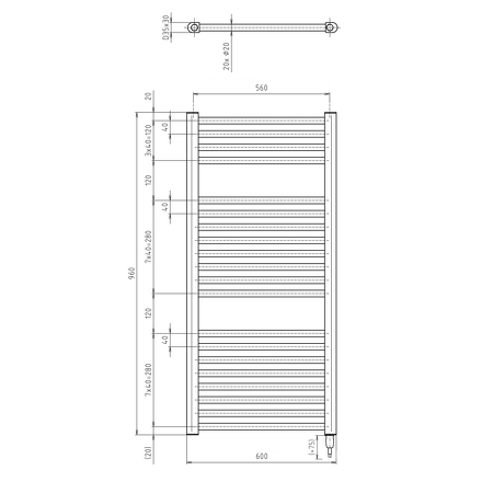 DIRECT-E elektrické otopné těleso rovné 600x960 mm, 400W, bílá