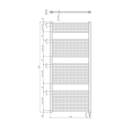 DIRECT-E elektrické otopné těleso rovné 450x1320 mm, 400W, bílá