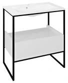 SKA konzole pod umyvadlo se zásuvkou 750x850x460mm, černá mat/bílá lesk náhledová fotka produktu