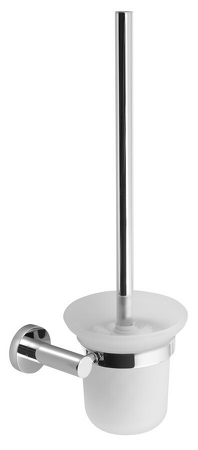 X-ROUND WC štětka nástěnná, mléčné sklo, chrom