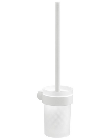 PIRENEI WC štětka závěsná, bílá mat/mléčné sklo