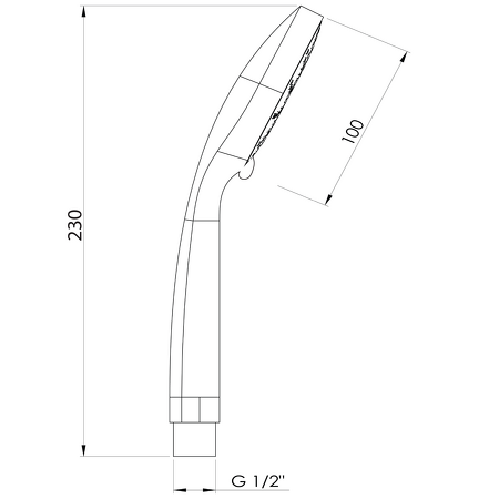 Ruční masážní sprcha, 3 režimy sprchování, průměr 100mm, ABS/černá