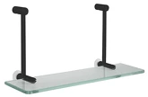Závěsná skleněná polička na sprchovou zástěnu 400x180x125mm, černá mat náhledová fotka produktu