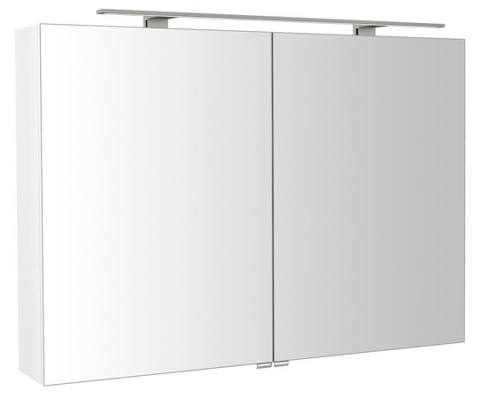 RIWA galerka s LED osvětlením, 101x70x17cm, bílá lesk