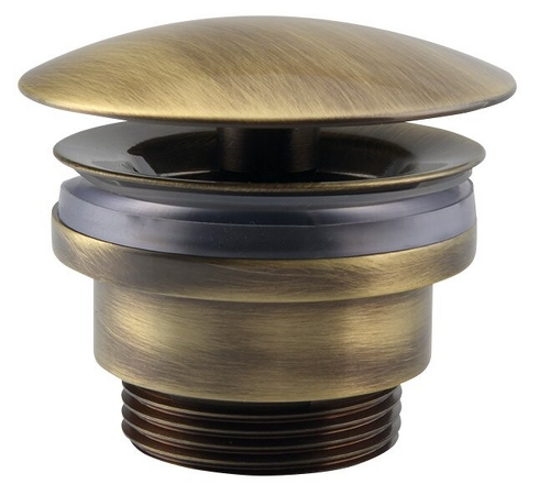 Umyvadlová výpust 5/4“, neuzavíratelná, velká krytka, tl.5-55mm, bronz