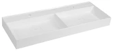 GODIVA dvojumyvadlo 119x44cm, litý mramor, bílá