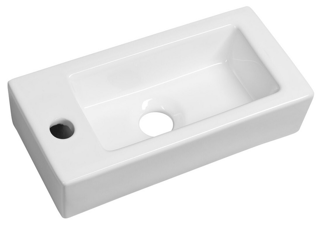 ZOE keramické umývátko 37x18 cm, otvor pro baterii vlevo