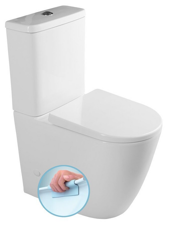 TURKU RIMLESS WC kombi mísa zvýšená, spodní/zadní odpad, bílá