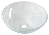 PUKETA skleněné gravírované umyvadlo, průměr 42 cm, čirá náhledová fotka produktu