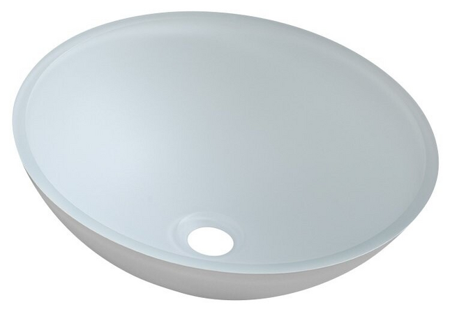 TELICA skleněné umyvadlo, průměr 42 cm, bílá mat